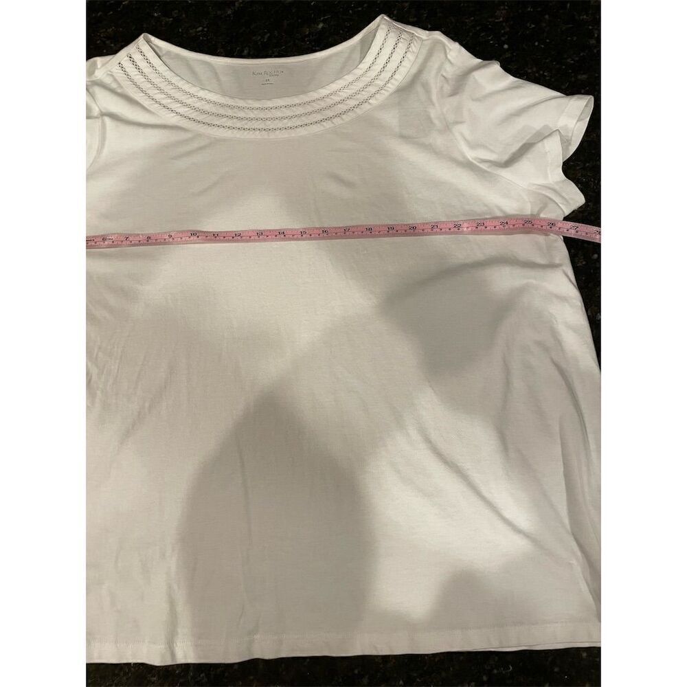Kim Rogers Women's 2XL White  Blouse Lace Detail Summer - Picture 8 of 9